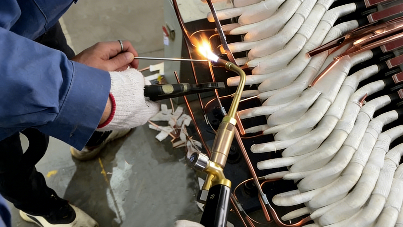 20000型号氢氧焊机用于湘潭某电机厂电机引线焊接