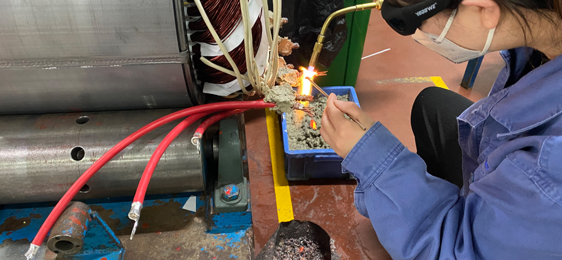 湘电集团强磁科技引入LQJN-H6000氢氧焊机电机引线焊接