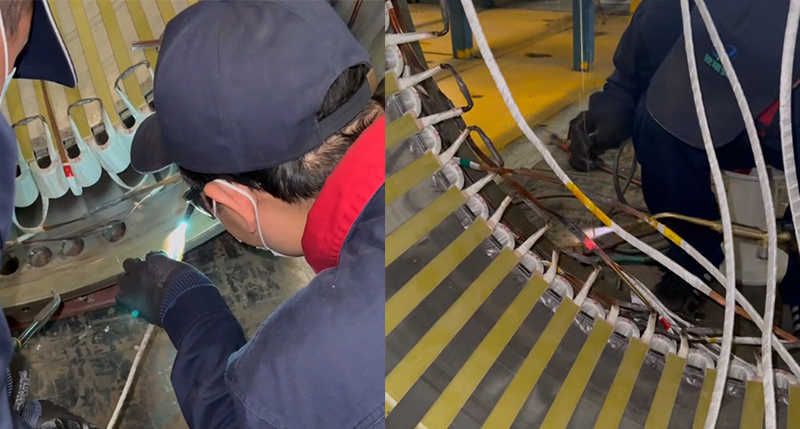 氢氧焰赋能智造——山东欧瑞安电气LQJN-H20000型氢氧焊机扁铜线焊接应用